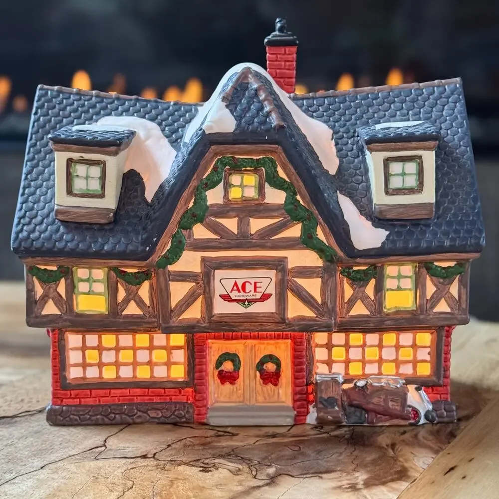 1993 Dickens Keepsake Village ACE HARDWARE Lighted House OWell Christmas Novelty